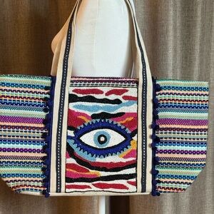 Colorful Embroidered Tote Bag
